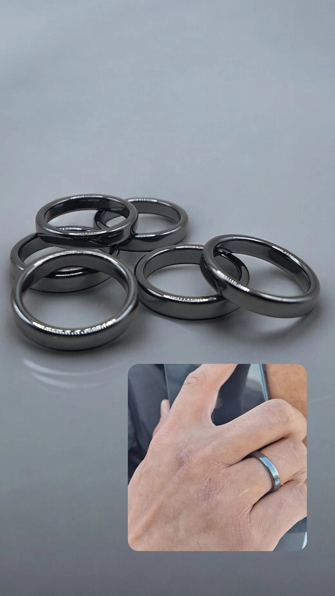 Hematiet ring voor mannen