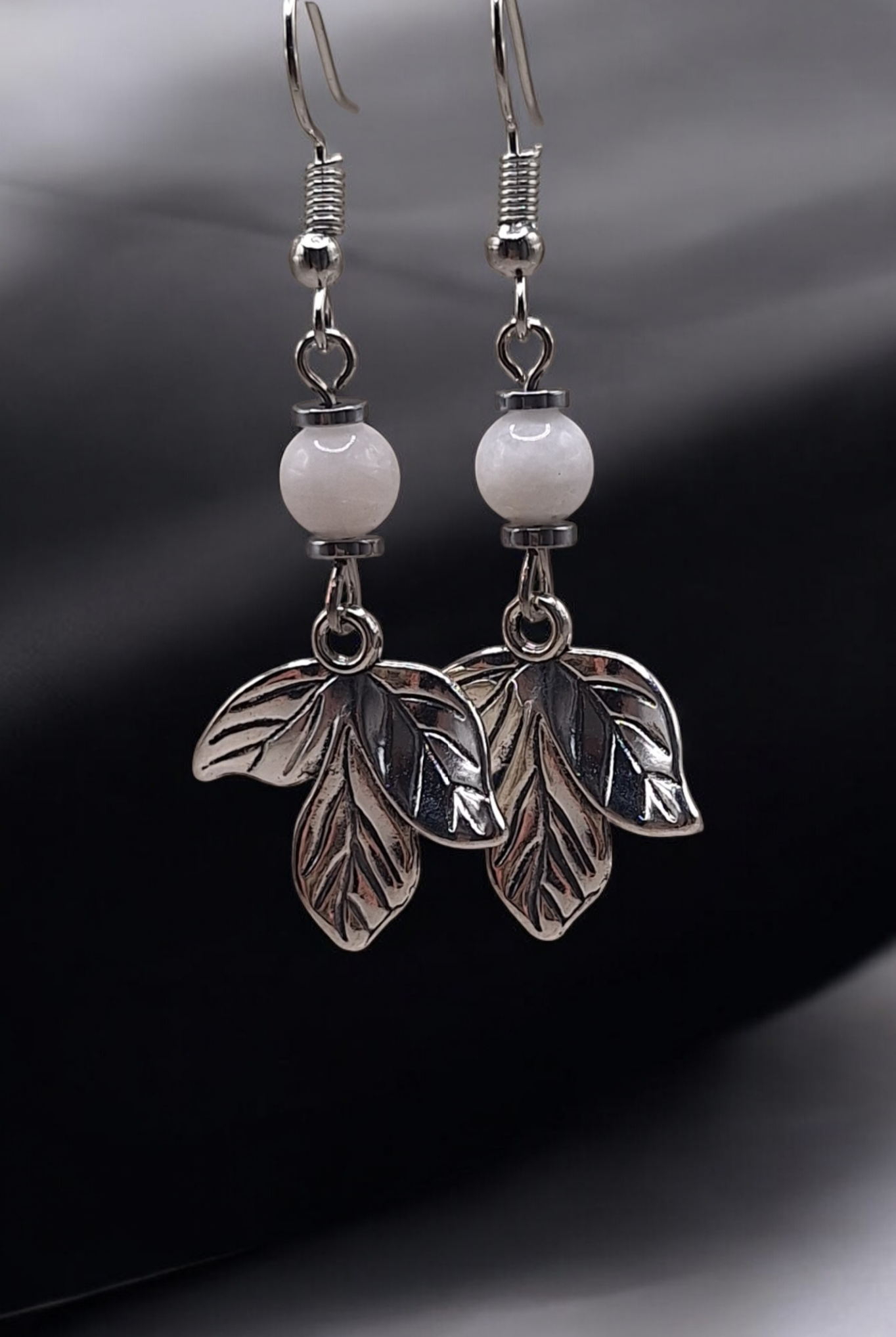 Oorbellen silver triple leaf
