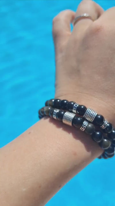 Obsidiaan armband