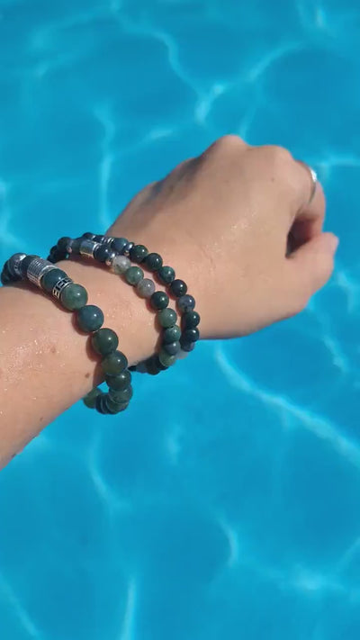 Mos-agaat armband