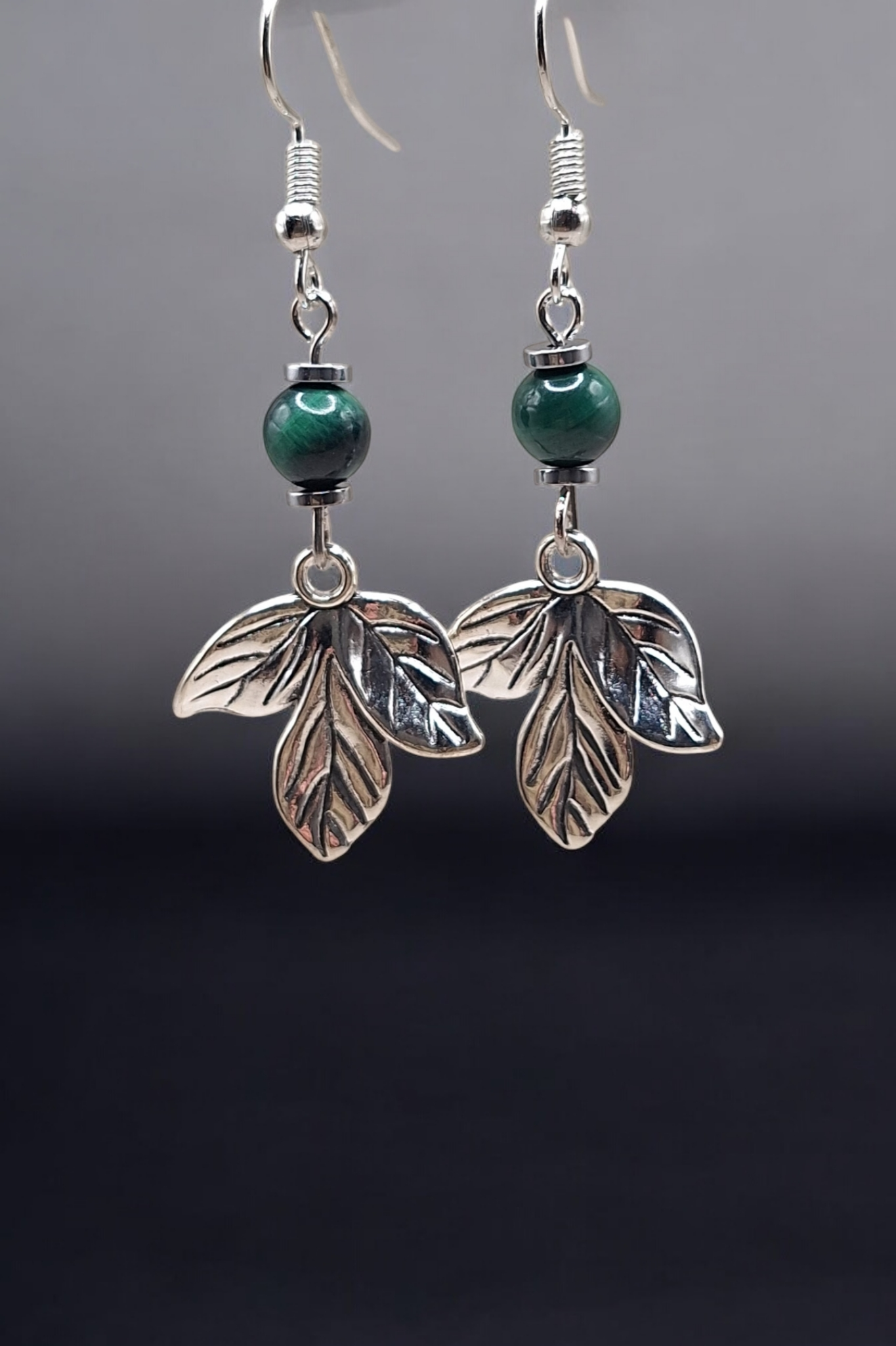Oorbellen silver triple leaf